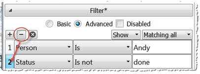 Delete filter term
