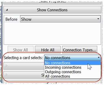 Select connections option