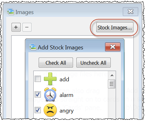 Add stock images