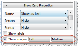 Change card position, size and visibility