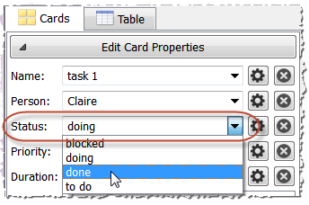 Edit status property