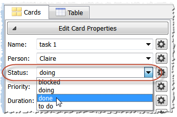 Edit status property