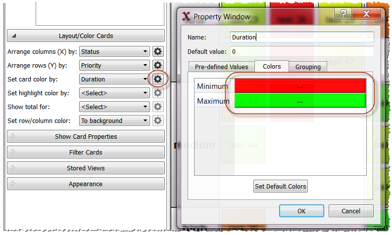 Edit property colors