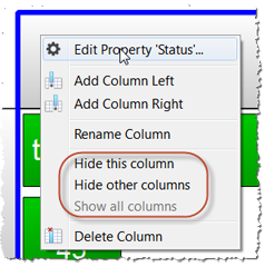 hide/show columns and rows